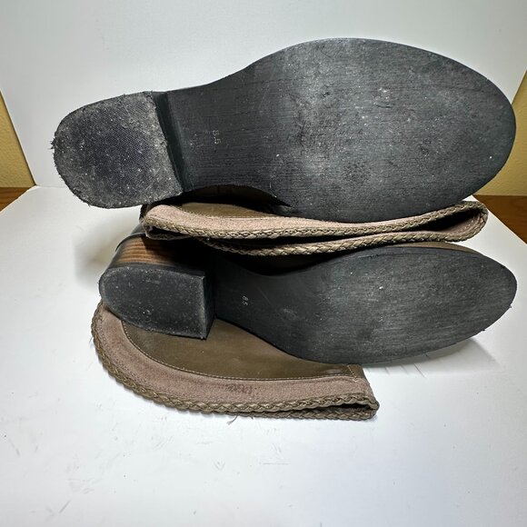 Naughty Monkey Knee High Leather Riding Boot in Olive w/ side zipper size 8.5 - Picture 7 of 14